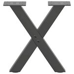 vidaXL Pieds de table basse en forme de X  2 pièces  anthracite  30 x (30-31) cm  acier