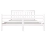 vidaXL Cadre de lit Blanc Bois massif 180x200 cm Super King