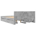 vidaXL Cadre de lit avec tête de lit gris béton 120x190 cm