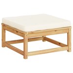 vidaXL Repose-pied de jardin avec coussins bois massif d'acacia