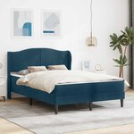 vidaXL Cadre de lit avec tête de lit Bleu 160 x 200 cm Velours