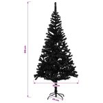 vidaXL Arbre de Noël artificiel pré-éclairé et boules noir 210 cm PVC