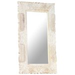 vidaXL Miroir Blanc 80x50 cm Bois de manguier massif