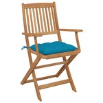 vidaXL Chaises pliables d'extérieur et coussins lot de 8 Bois d'acacia