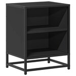 vidaXL Tables de chevet 2 Pièces noir 40x31x50 cm bois d'ingénierie métal
