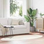 vidaXL Tapis de surface ovale HUARTE Crème 120 x 170 cm 100  Polyester