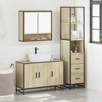 vidaXL Ensemble de meubles de salle de bain 3 Pièces chêne sonoma