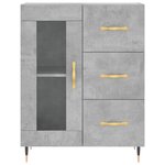 vidaXL Buffet haut Gris béton 69 5x34x180 cm Bois d'ingénierie