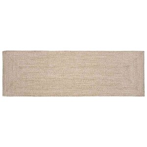 vidaXL Tapis de surface Rectangulaire Naturel et Blanc 80 x 200 cm