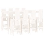 vidaXL Ensemble de bar de jardin 9 Pièces blanc bois de pin massif