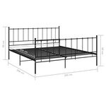 vidaXL Cadre de lit sans matelas noir métal 200x200 cm