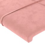 vidaXL Tête de lit à LED Rose 144x5x118/128 cm Velours