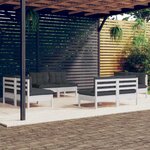 vidaXL Salon de jardin 8 Pièces avec coussins anthracite Bois de pin