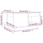 vidaXL Table basse Noir 60x61x32 5 cm Bois massif de pin