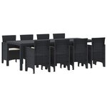 vidaXL Ensemble de salle à manger pour jardin 9 Pièces Anthracite
