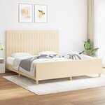 vidaXL Cadre de lit avec tête de lit Crème 180 x 200 cm Tissu