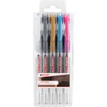 Roller à encre gel 2185 jeu de 5 métallisés-blanc 0 7 mm EDDING