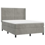 vidaXL Sommier à lattes de lit et matelas Gris clair 140x190cm Velours