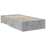 vidaXL Cadre de lit et tiroirs gris béton 100x200 cm bois d'ingénierie