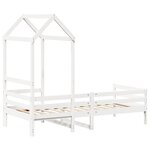 vidaXL Lit de jour avec toit sans matelas blanc 90x200 cm bois massif