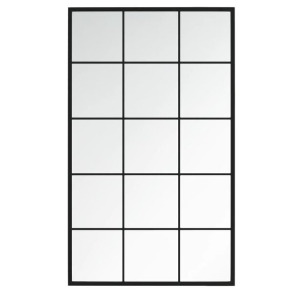 vidaXL Miroir mural noir 100x60 cm métal