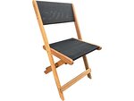 Chaise pliante en bois exotique "Seoul" - Maple - Noir - Lot de 2