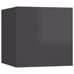 vidaXL Table de chevet Gris brillant 30 5x30x30 cm Aggloméré