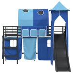 vidaXL Cadre de lit superposé pour enfants Noir et Bleu 75 x 190 cm
