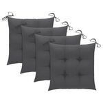 vidaXL Chaises de jardin et coussins anthracite lot de 4 Bois de teck