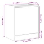 vidaXL Armoire à chaussures sonoma gris 60x42x69 cm bois d'ingénierie