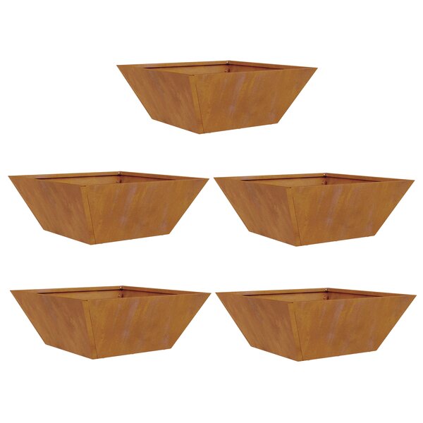 vidaXL Pots en métal Acier corten 40 x 40 x 15 cm