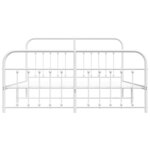 vidaXL Cadre de lit métal sans matelas et pied de lit blanc 160x200 cm