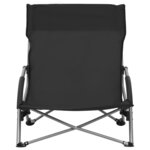vidaXL Chaises de plage pliables lot de 2 Noir Tissu