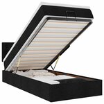 vidaXL Lit ottoman avec matelas noir 100x200 cm tissu