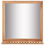 vidaXL Armoire pour lavabo avec miroir Bois de noyer massif
