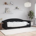 vidaXL Lit de repos noir 90x190 cm velours