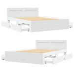 vidaXL Cadre de lit avec tête de lit blanc 120x200cm bois d'ingénierie