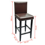 vidaXL Tabourets de bar lot de 4 marron foncé similicuir