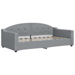 vidaXL Lit de jour avec gigogne et tiroirs gris clair 90x190 cm tissu