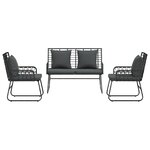 vidaXL Ensemble de salle à manger pour jardin 3 Pièces Noir  Anthracite