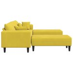 vidaXL Canapé avec coussin 3 Pièces Jaune Velours