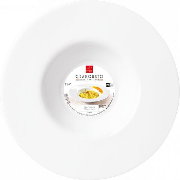 Assiette à risotto ø 270 mm grangusto - lot de 12 - stalgast -  - verre trempé x53mm