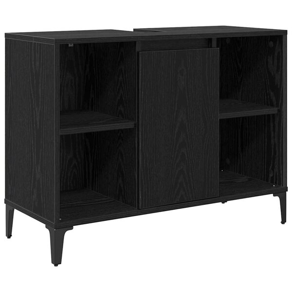 vidaXL Armoire d'évier avec étagère Chêne noir 80 x 33 x 60 cm