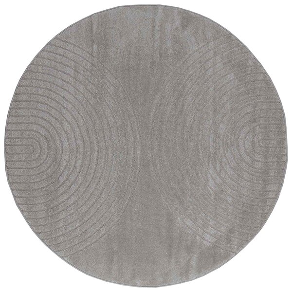 vidaXL Tapis de surface Rond HUARTE Gris Ø 160 CM Polyester