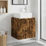 vidaXL Vanité de lavabo mural Chêne fumé 53 x 35 x 63 cm