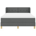 Lit box spring vidaXL avec matelas gris foncé 140x190 cm en tissu