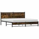vidaXL Cadre de lit en métal sans matelas chêne fumé 183x213 cm