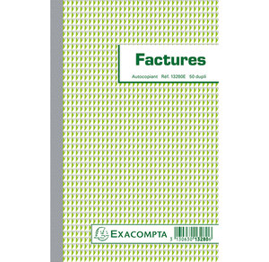Manifold 'Factures' 210 x 135 mm 50 Feuillets Dupli x 10 EXACOMPTA