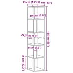vidaXL Armoire d'angle vieux bois 33x33x165 cm bois d'ingénierie