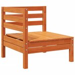 vidaXL Canapé de jardin 3 places repose-pied cire marron bois massif